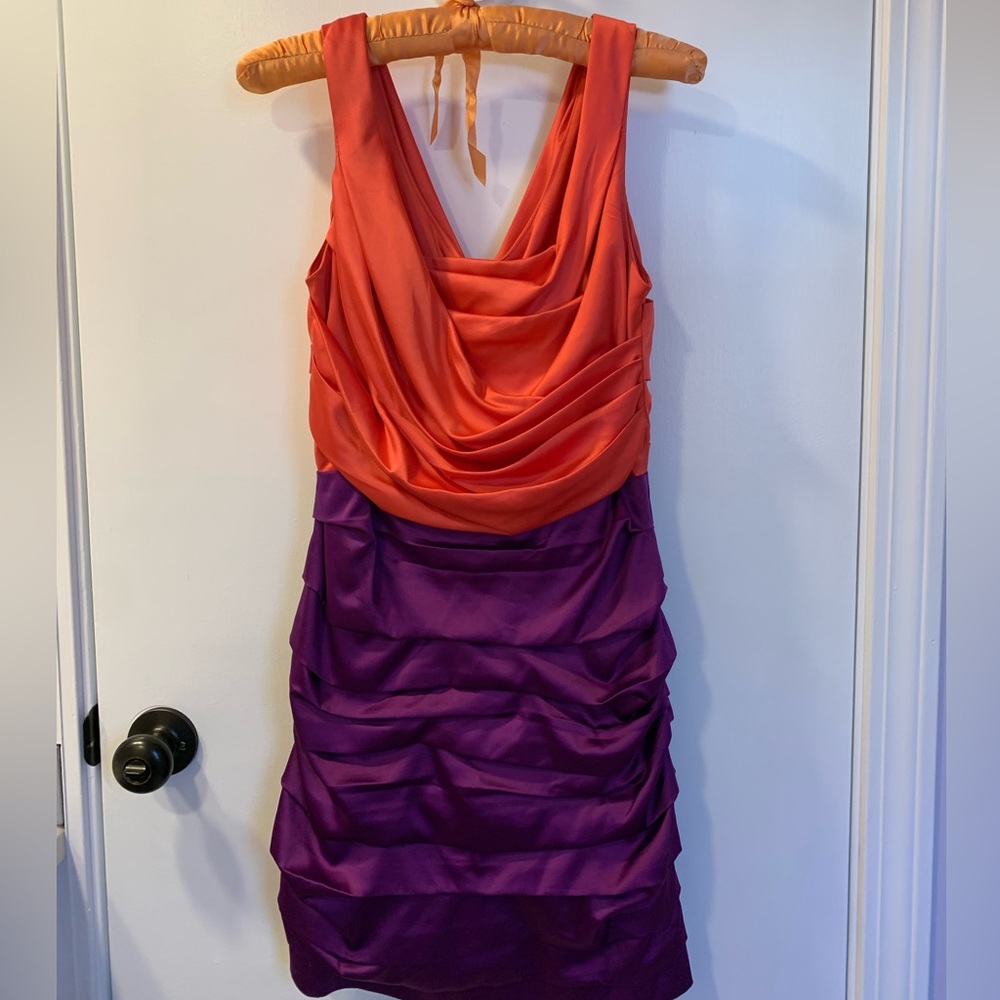 Express Colorblock Satin Cocktail Dress, Party Dress